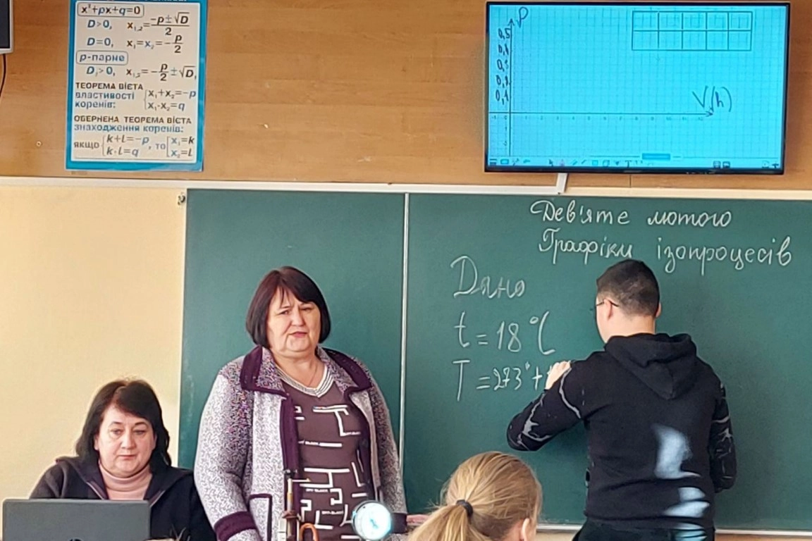 Урок фізики біля дошки